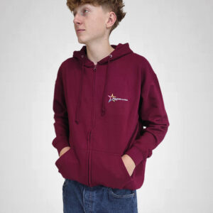 Sweat à capuche zippé bordeaux