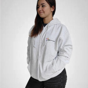 Sweat à capuche zippé gris